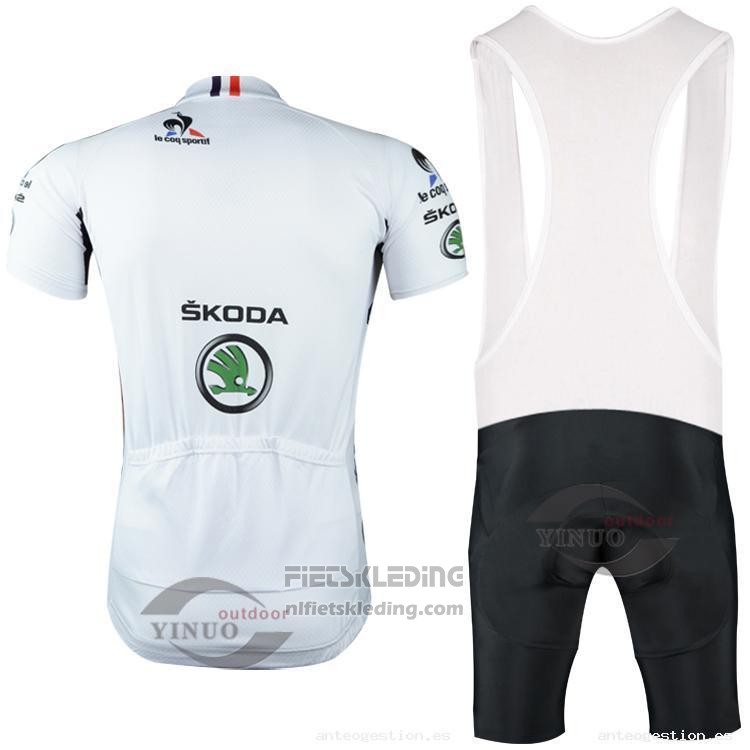 2015 Fietskleding Tour de France Wit Korte Mouwen en Koersbroek
